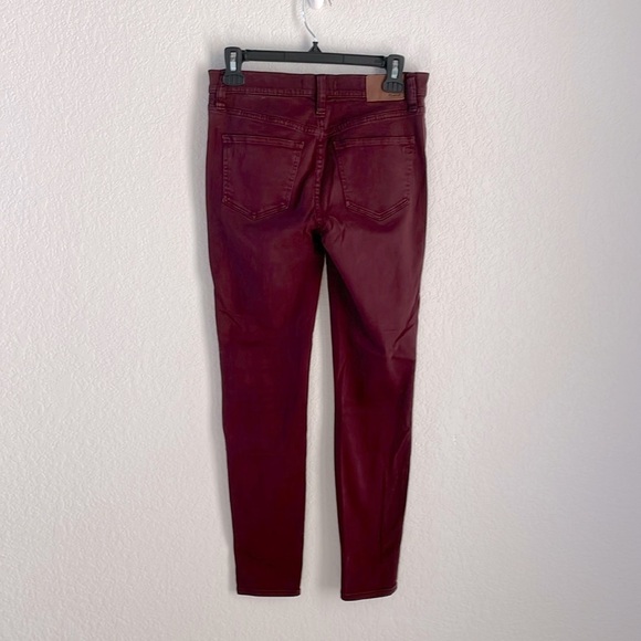 Madewell High Riser Skinny Brushed Cotton Maroon Burgundy Pants Women’s 26 - Picture 3 of 8